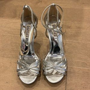 Badgley Mischka, silver, size 7 heels